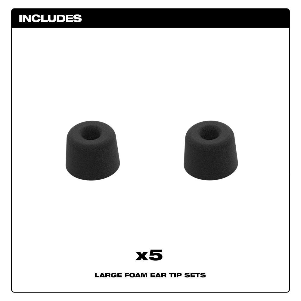 Jobsite Earbuds Foam Ear Tip Kit Large 49-16-0104