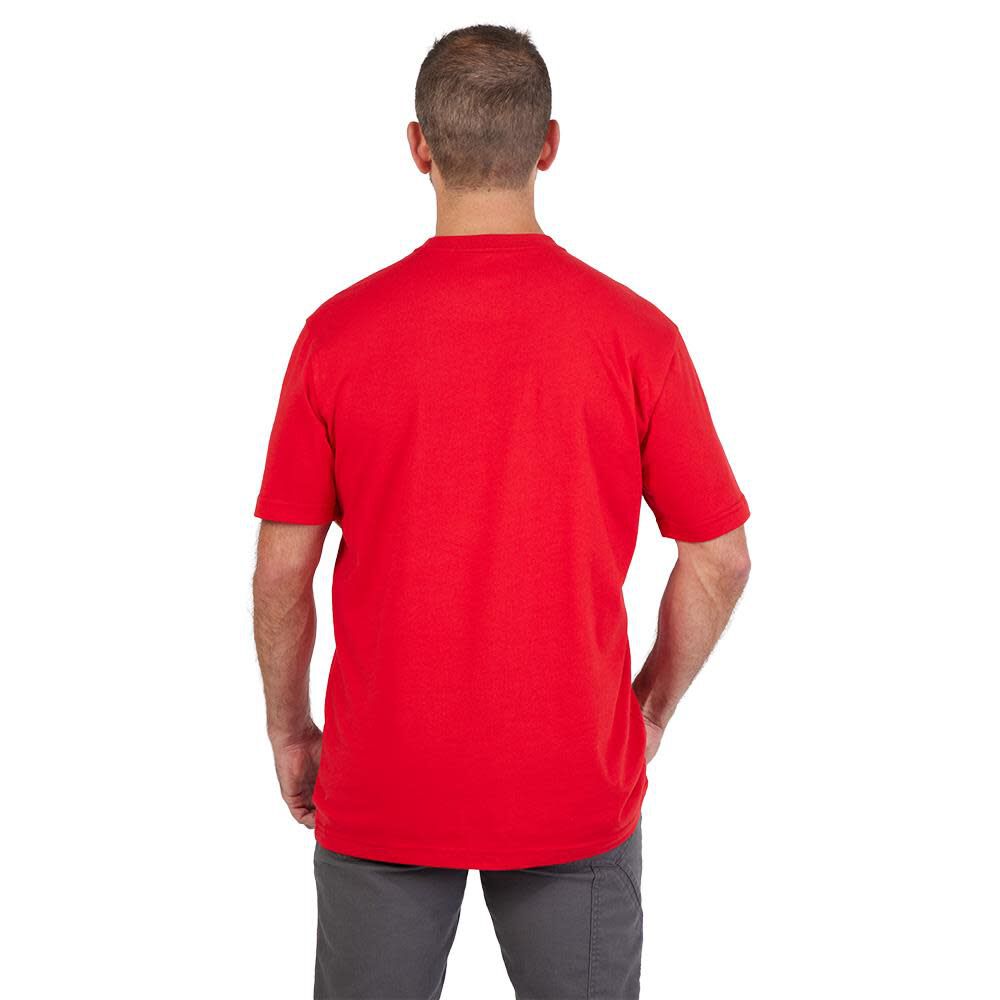 Heavy Duty T-Shirt Big Logo Short Sleeve Red 607R-2X