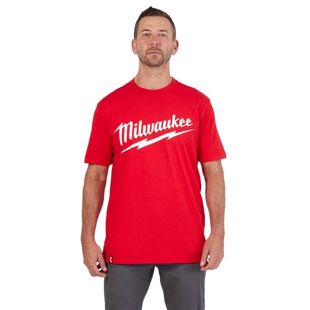 Heavy Duty T-Shirt Big Logo Short Sleeve Red 607R-2X