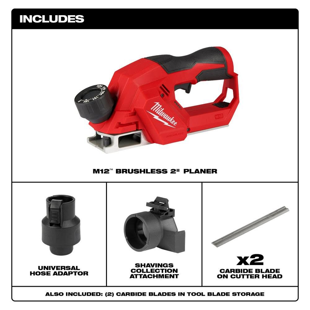 M12 2inch Planer Brushless Bare Tool 2524-20