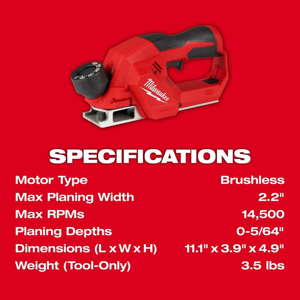 M12 2inch Planer Brushless Bare Tool 2524-20