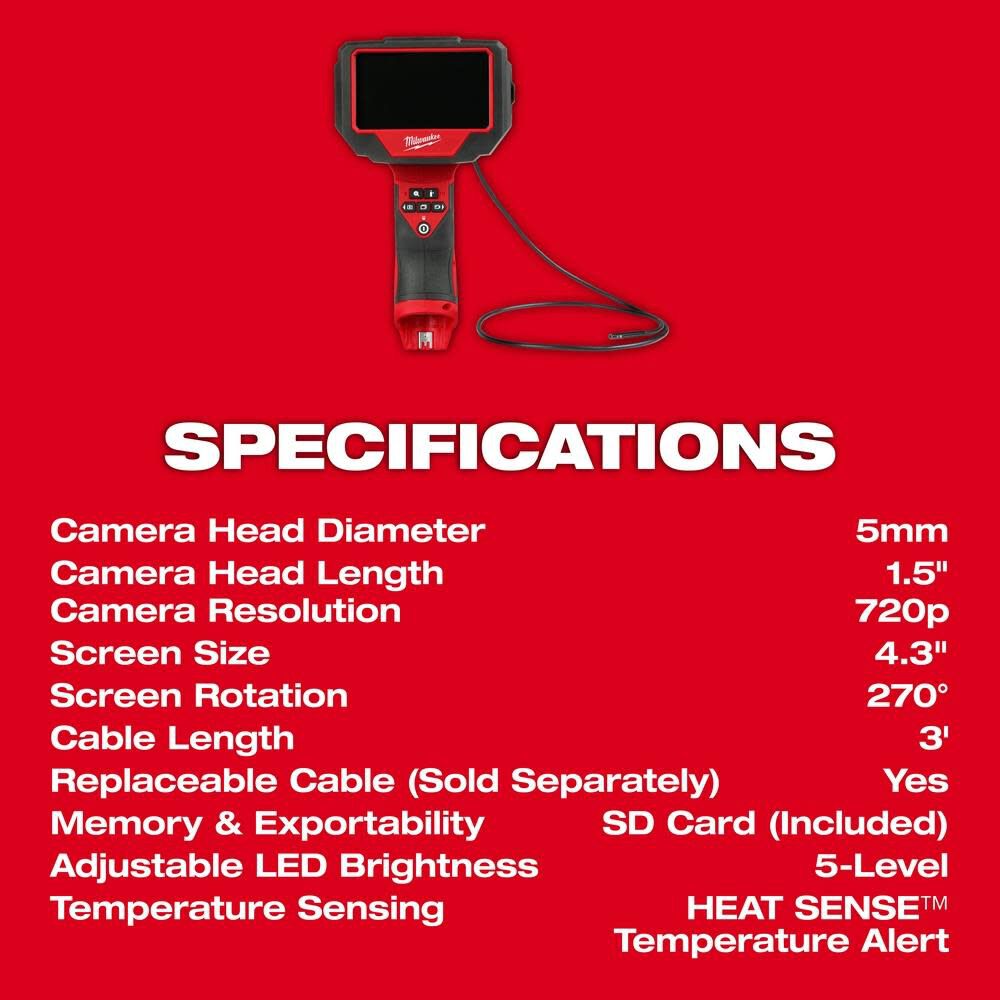 M12 Auto Technician Borescope (Bare Tool) 3150-20