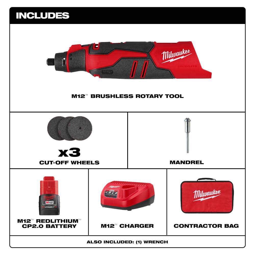 M12 Brushless Rotary Tool Kit 2525-21