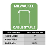 M12 Cable Stapler (Bare Tool) with 1inch Staples 600qty Bundle 2448-20-MNM1-600