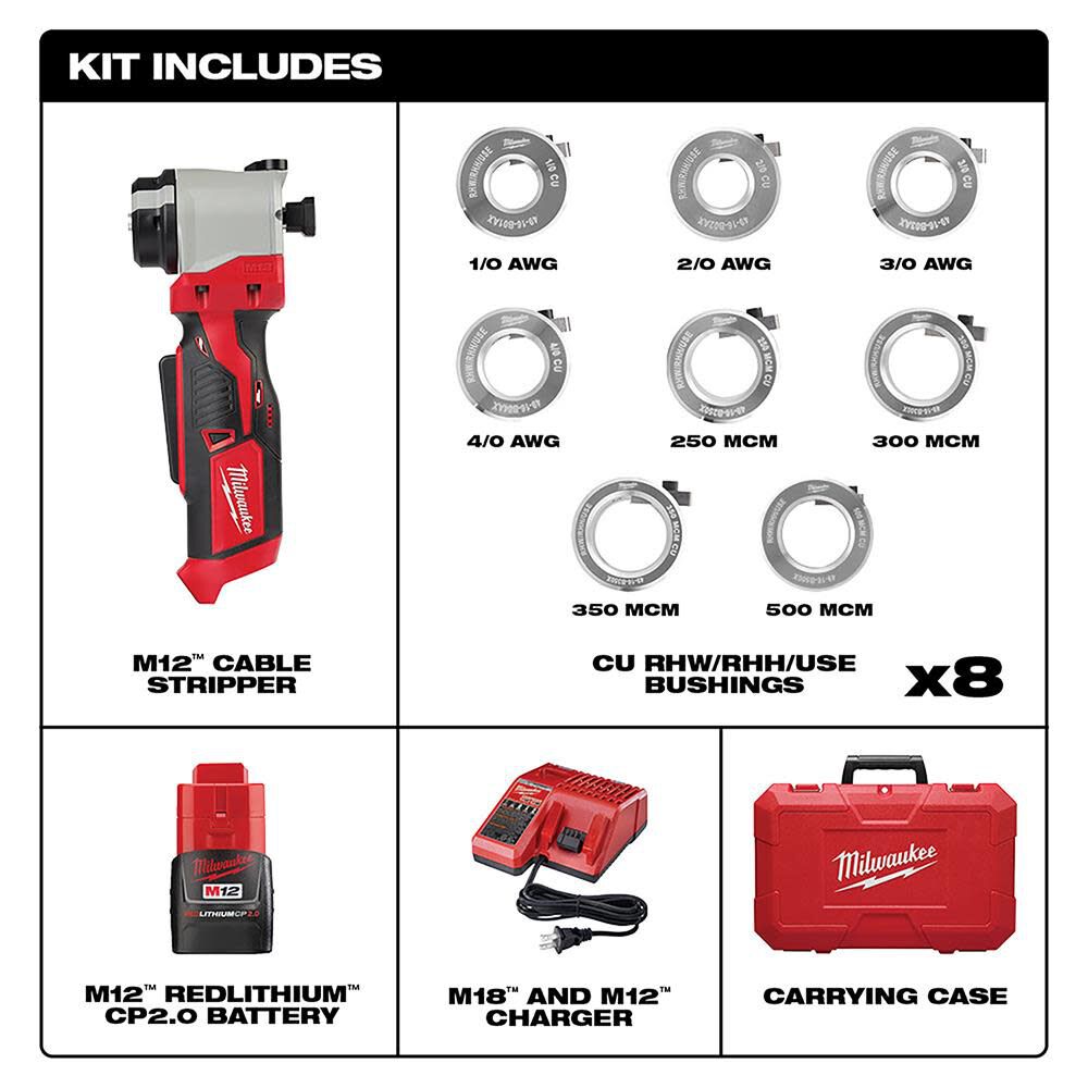 M12 Cable Stripper Kit for Cu RHW / RHH / USE 2435X-21