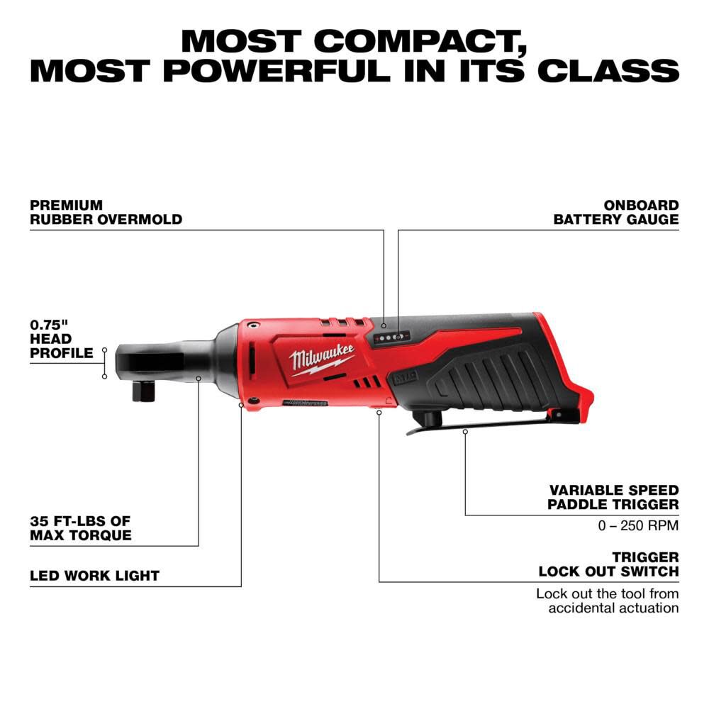 M12 Cordless 3/8 In. Ratchet (Bare Tool) 2457-20