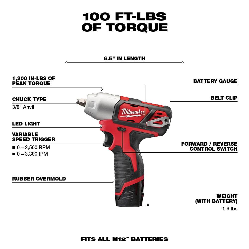 M12 Cordless Lithium-Ion 4 Tool Combo Kit 2493-24