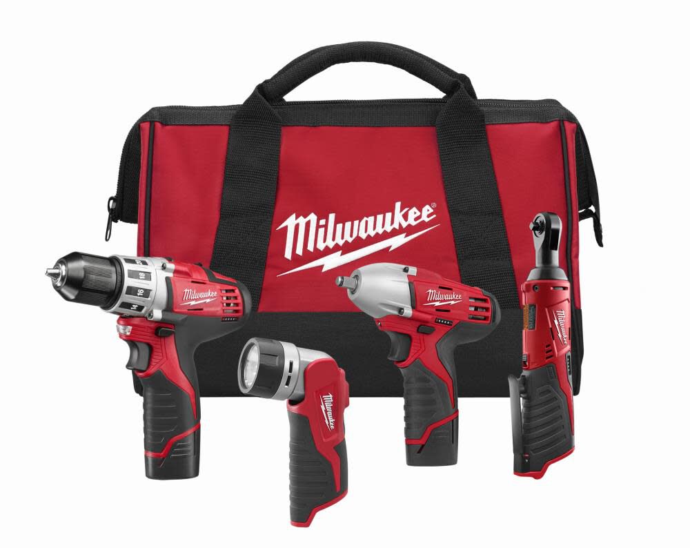 M12 Cordless Lithium-Ion 4 Tool Combo Kit 2493-24