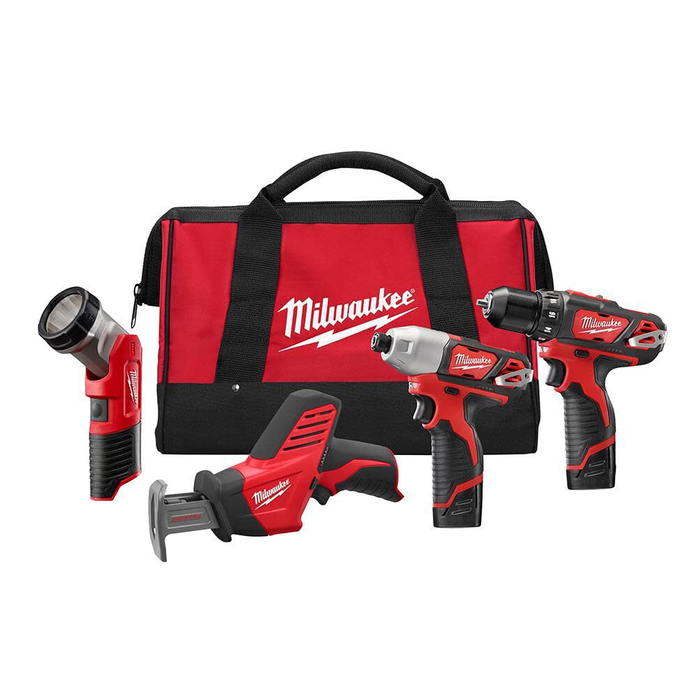 M12 Cordless Lithium-Ion 4 Tool Combo Kit 2498-24