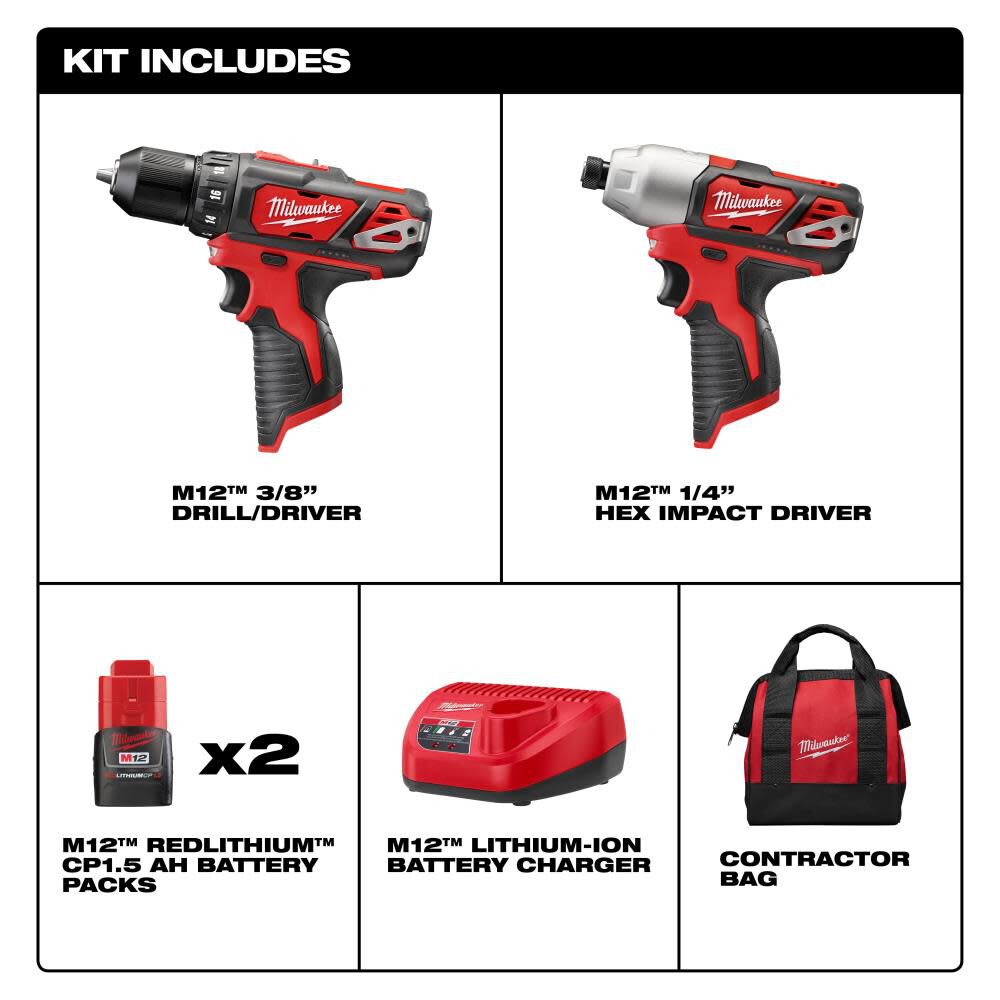 M12 Drill/Impact Combo Kit 2494-22