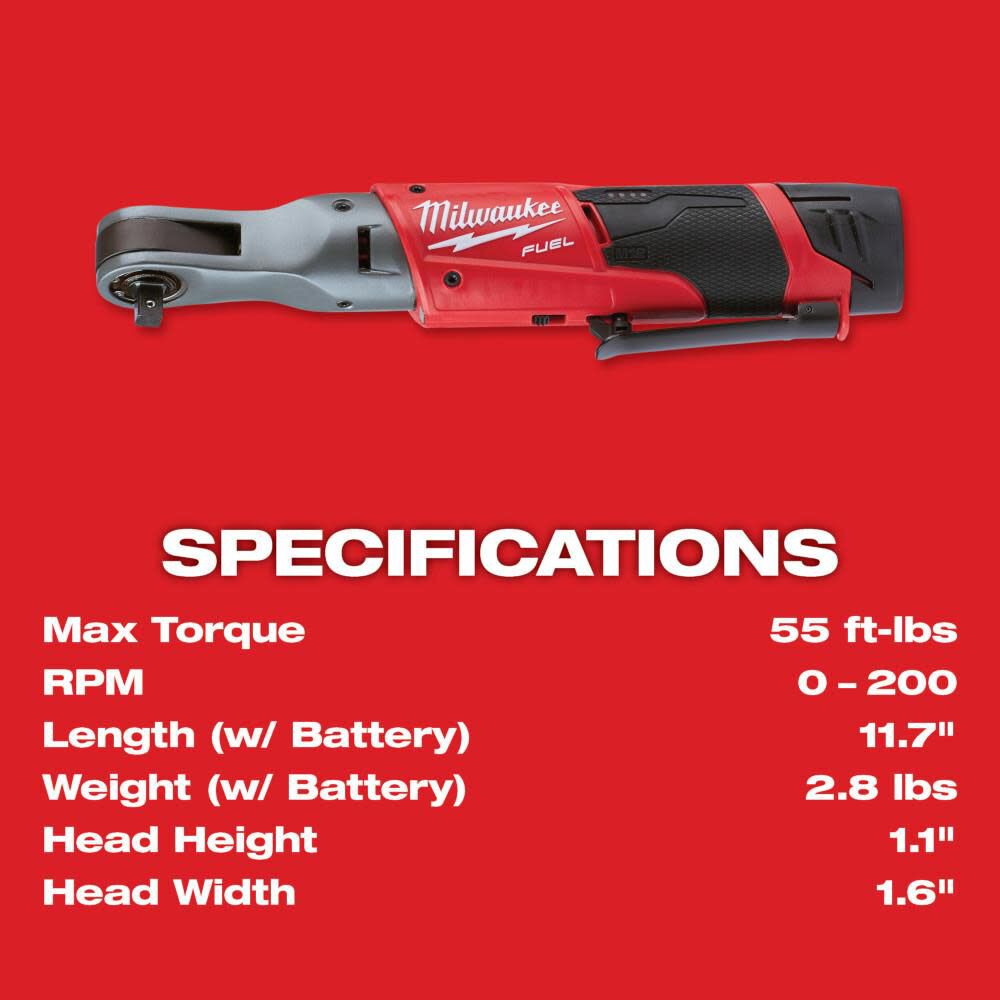 M12 FUEL Ratchet 2 Battery Kit 2557-22