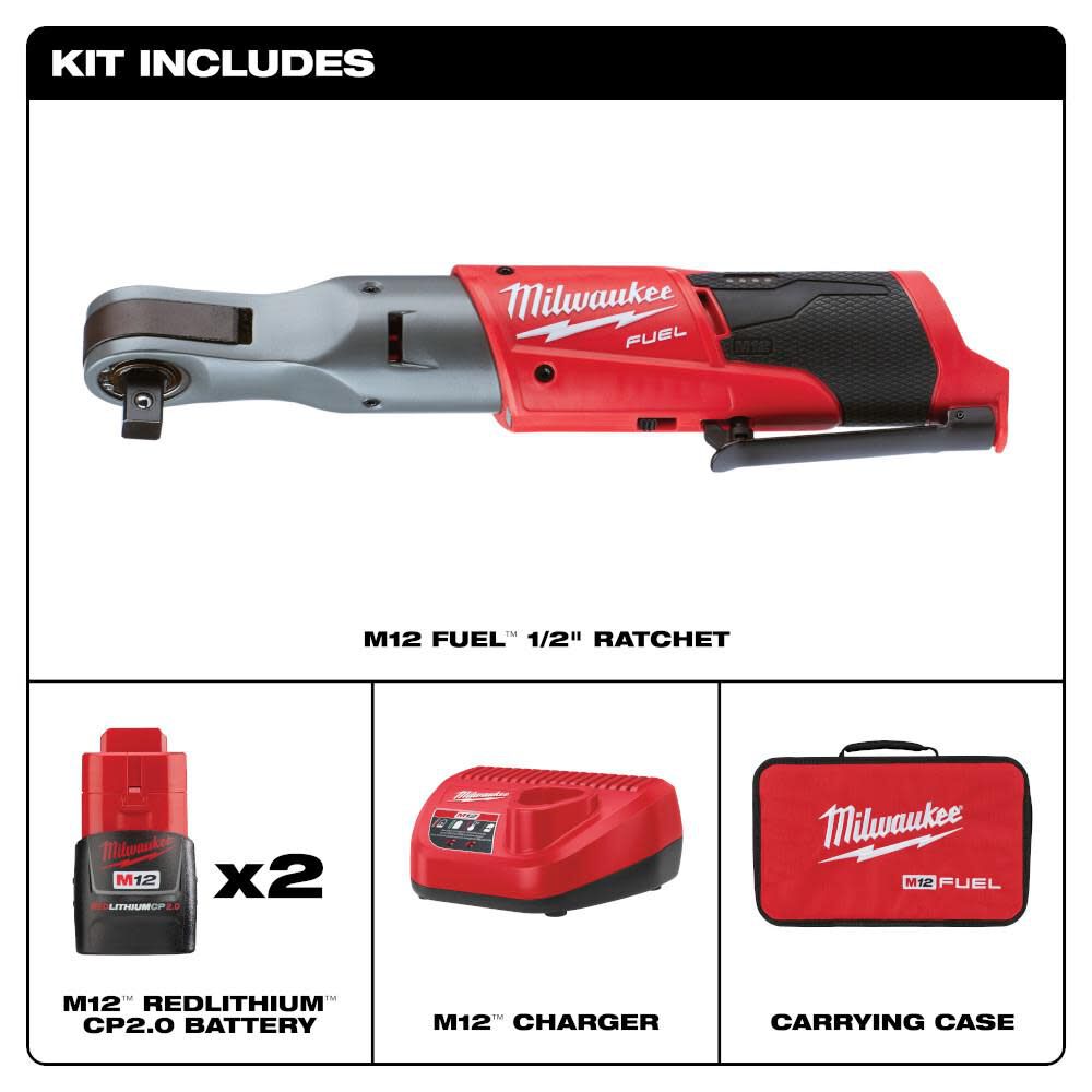 M12 FUEL 1/2 in. Ratchet 2 Battery Kit 2558-22