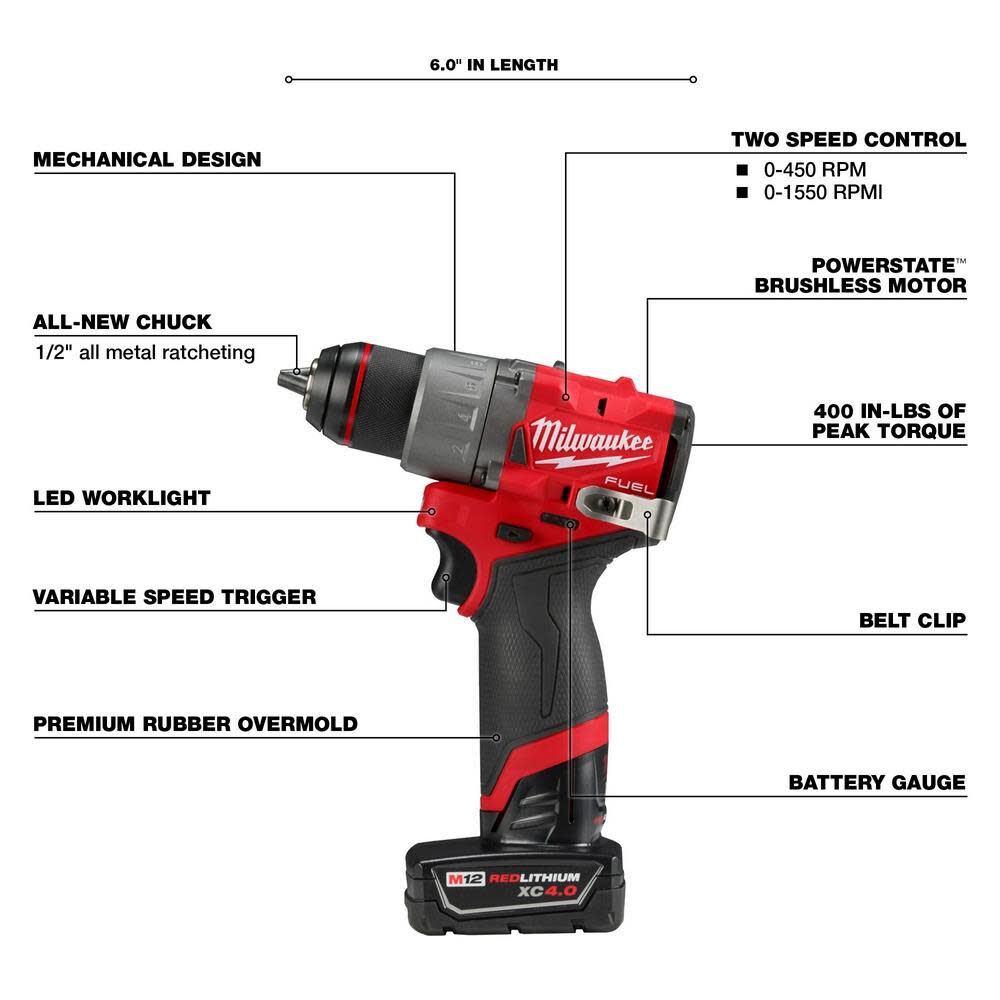 M12 FUEL 1/2inch Drill/Driver Kit 3403-22