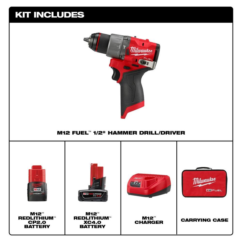 M12 FUEL 1/2inch Hammer Drill/Driver Kit 3404-22