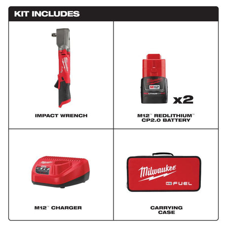 M12 FUEL 1/2inch Right Angle Impact Wrench Kit 2565-22