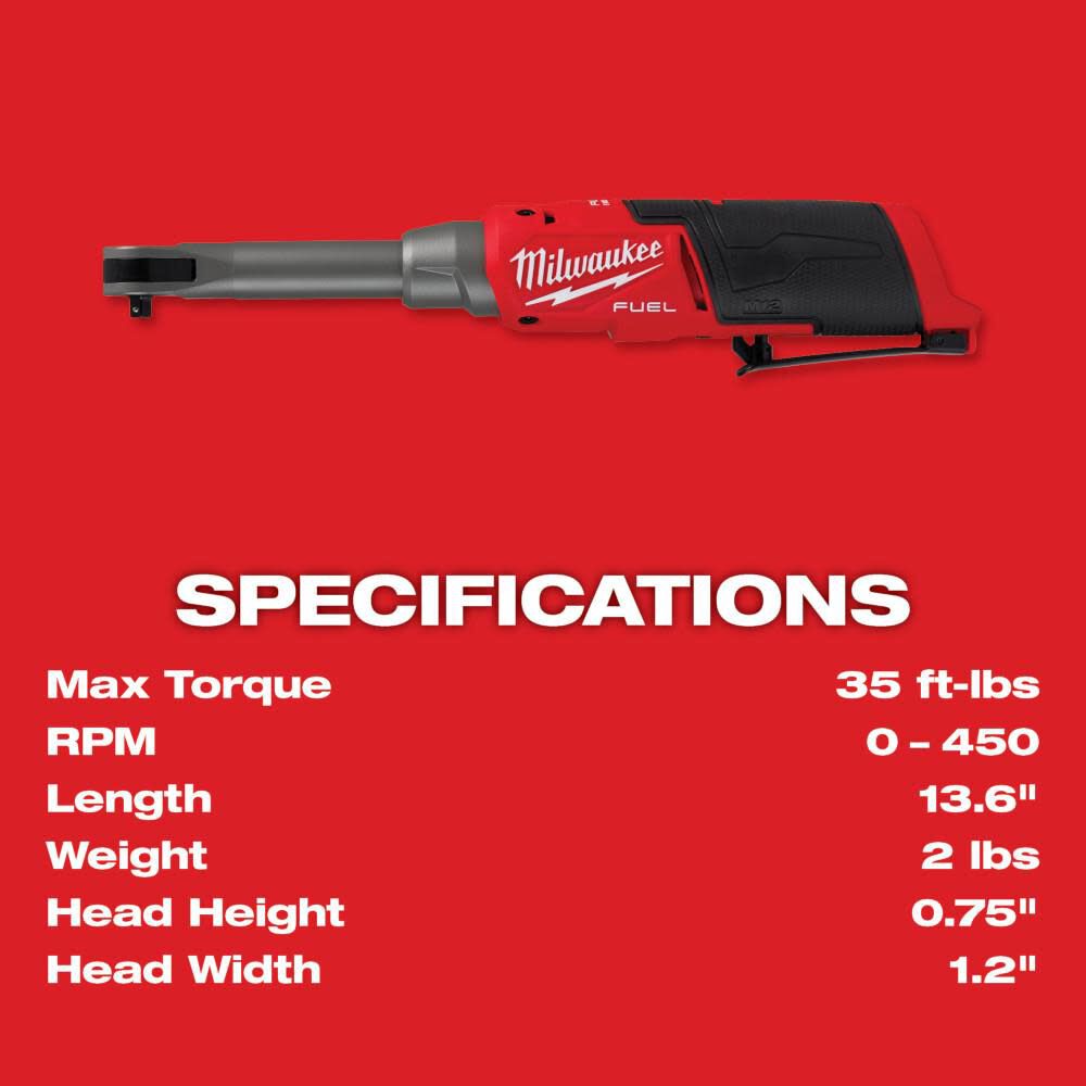 M12 FUEL 1/4inch Extended Reach High Speed Ratchet (Bare Tool) 2568-20