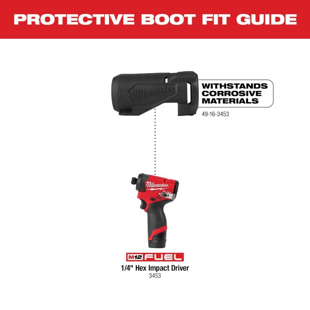 M12 FUEL 1/4inch Hex Impact Driver Protective Boot 49-16-3453