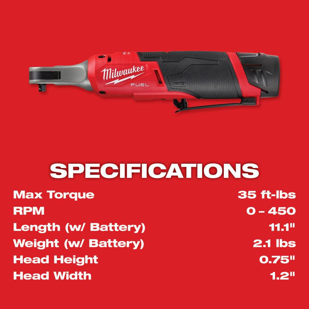 M12 FUEL 1/4inch High Speed Ratchet Kit 2566-22