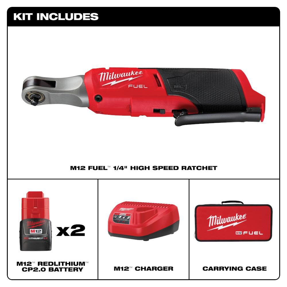 M12 FUEL 1/4inch High Speed Ratchet Kit 2566-22