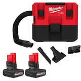 M12 FUEL 1.6 Gallon Wet/Dry Vacuum Cordless Kit Bundle 0960-20-48-11-2450S