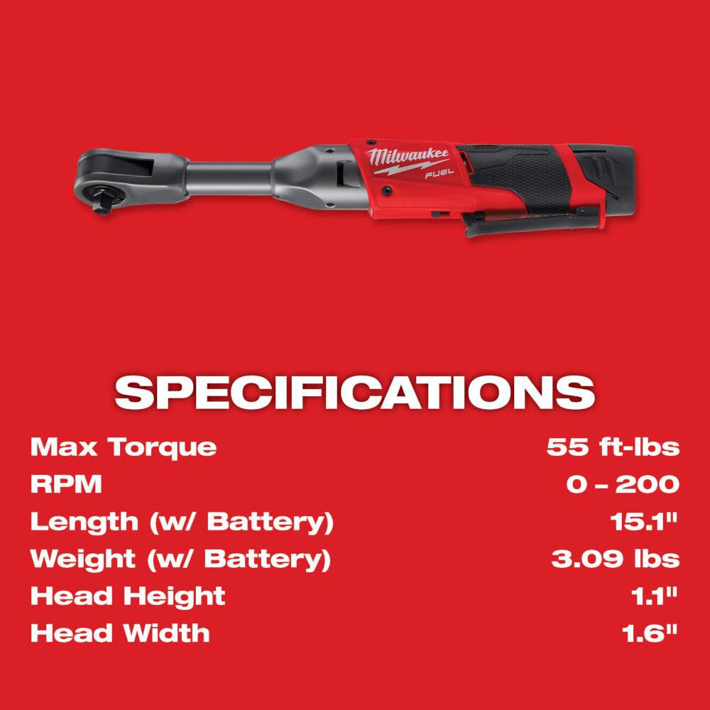 M12 FUEL 3/8 in. Extended Reach Ratchet 1 Battery Kit 2560-21