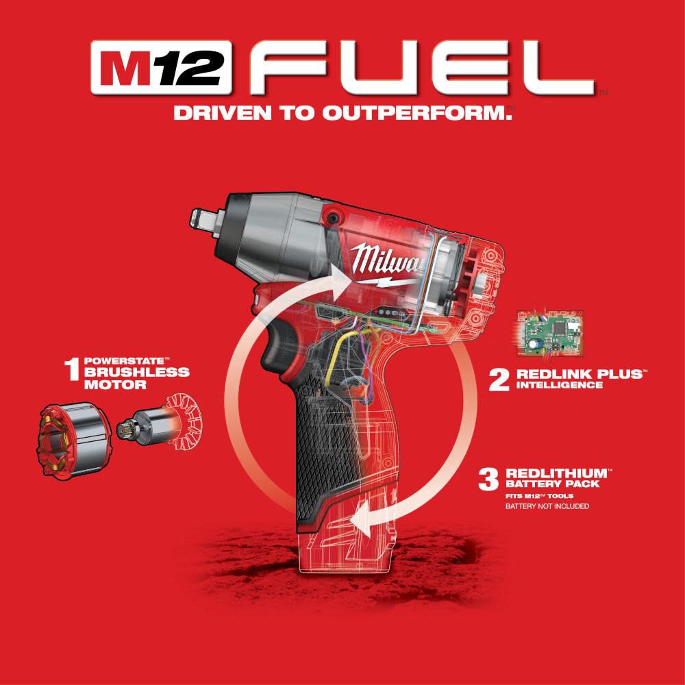 M12 FUEL 3/8 In. Impact Wrench (Bare Tool) 2454-20