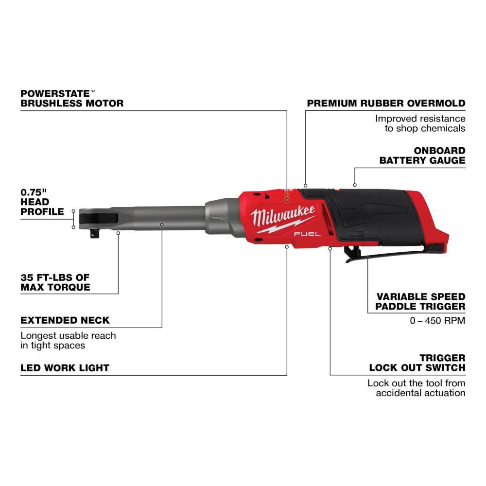 M12 FUEL 3/8inch Extended Reach High Speed Ratchet (Bare Tool) 2569-20