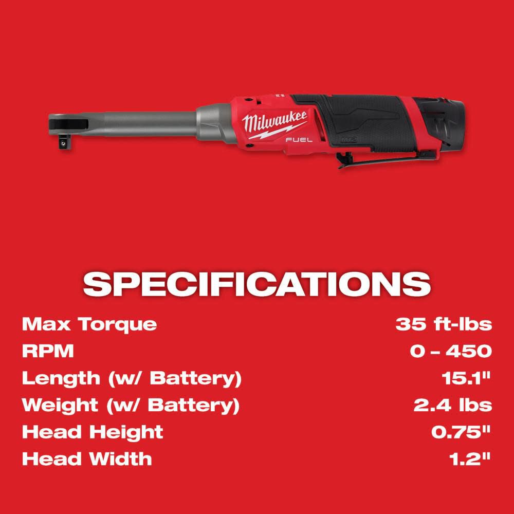 M12 FUEL 3/8inch Extended Reach High Speed Ratchet Kit 2569-21