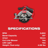 M12 FUEL 5-3/8 Inch Circular Saw (Bare Tool) 2521-20