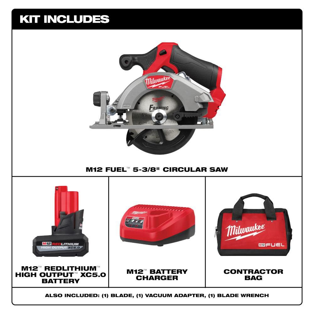 M12 FUEL 5-3/8 Inch Circular Saw Kit 2521-21HO