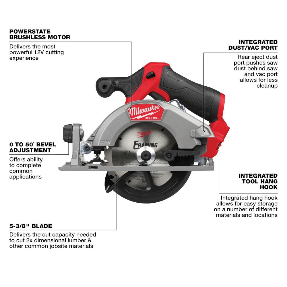 M12 FUEL 5-3/8 Inch Circular Saw Kit 2521-21HO