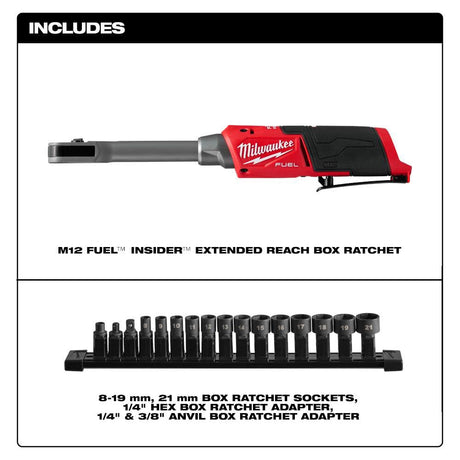 M12 FUEL INSIDER Extended Reach Box Ratchet (Bare Tool) 3050-20