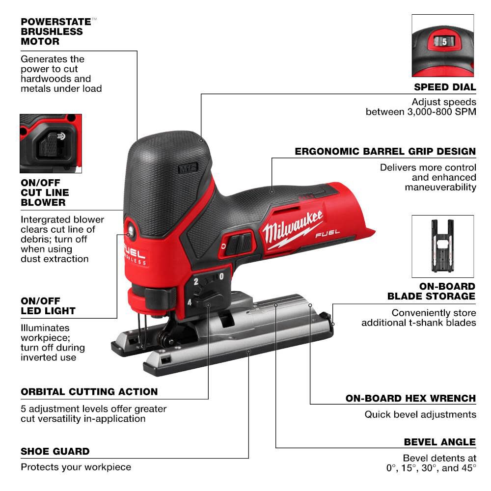 M12 FUEL Jig Saw (Bare Tool) 2545-20