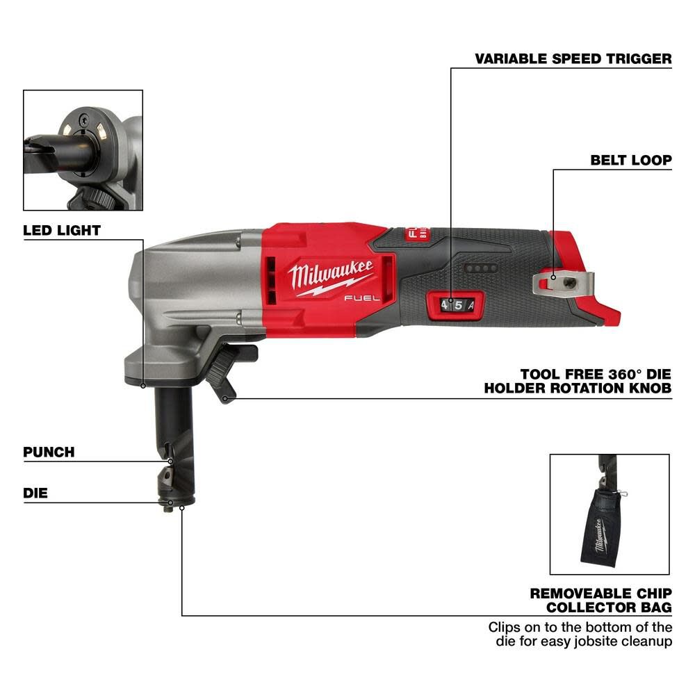 M12 FUEL Nibbler 16 Gauge (Bare Tool) with Extension Bundle 2476-20-49-72-0152