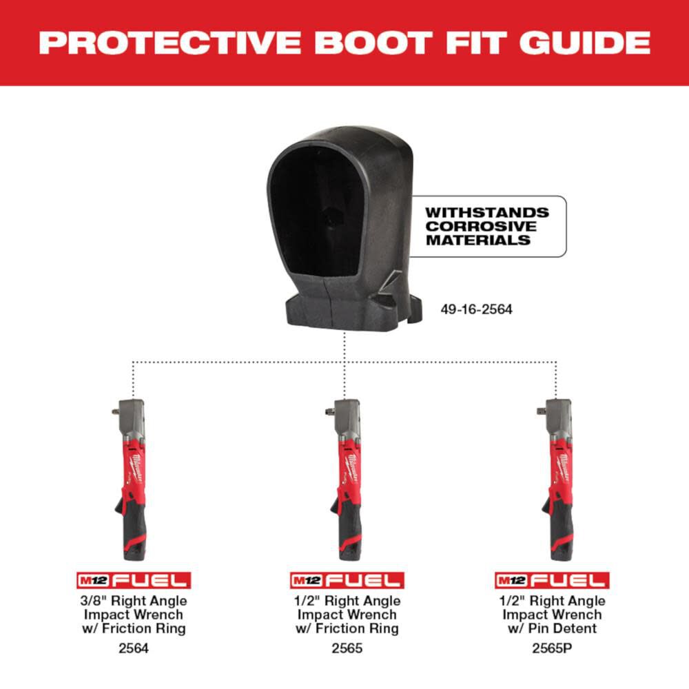 M12 FUEL Right Angle Impact Wrench Protective Boot 49-16-2564