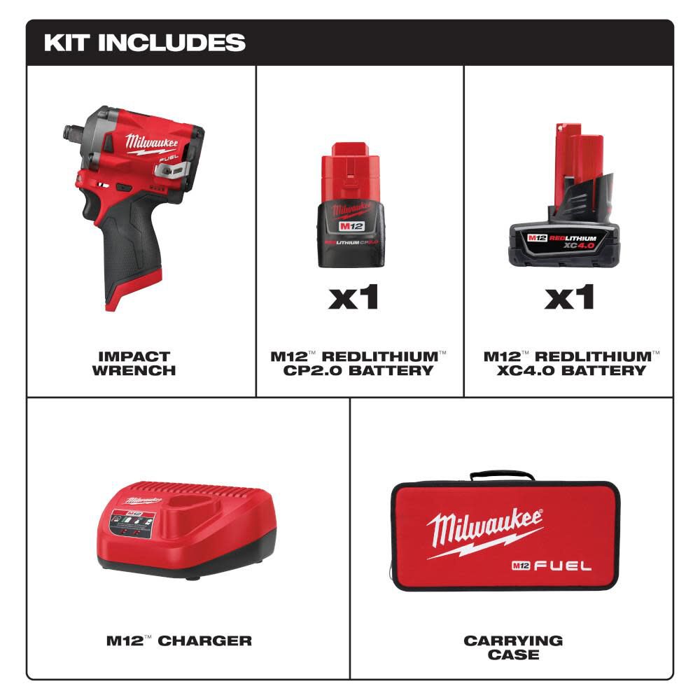 M12 FUEL Stubby 1/2 in. Impact Wrench Kit 2555-22