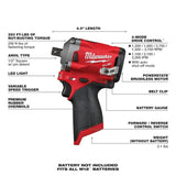 M12 FUEL Stubby 1/2 in. Pin Impact Wrench (Bare Tool) 2555P-20