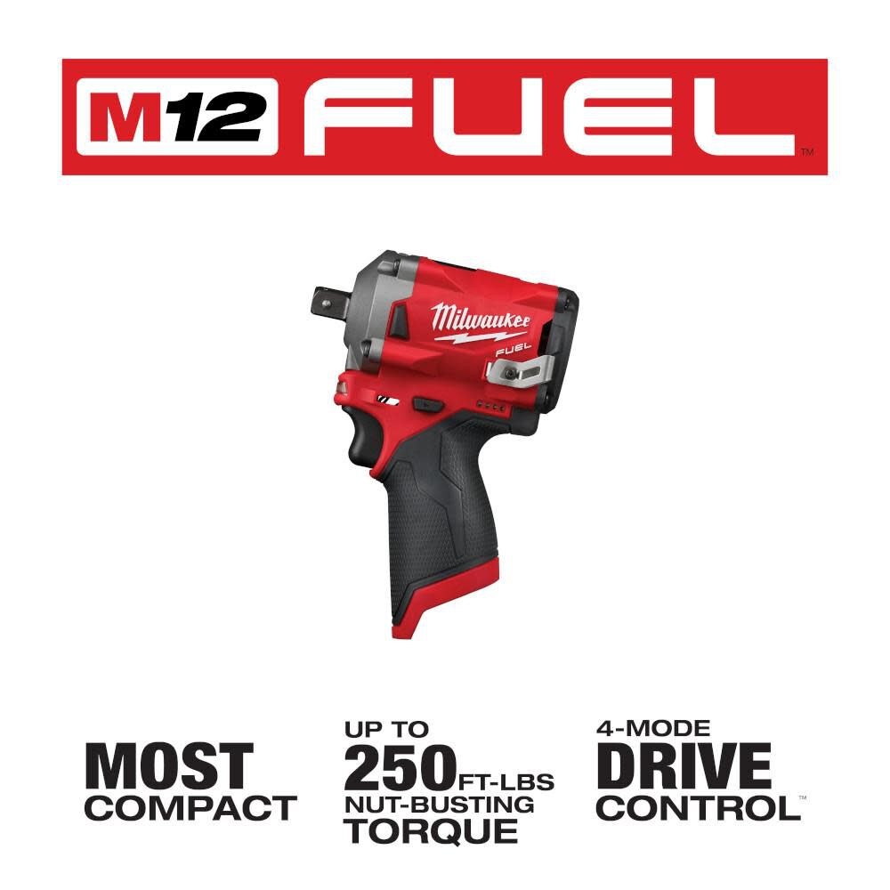 M12 FUEL Stubby 1/2 in. Pin Impact Wrench (Bare Tool) 2555P-20