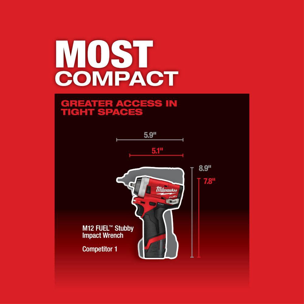 M12 FUEL Stubby 1/4 in. Impact Wrench (Bare Tool) 2552-20