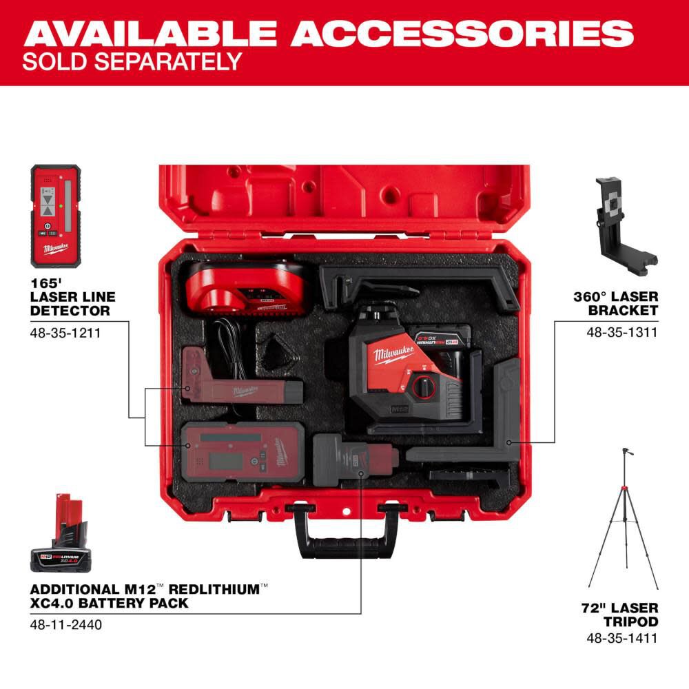 M12 Green 360 Single Plane Laser Kit 3631-21