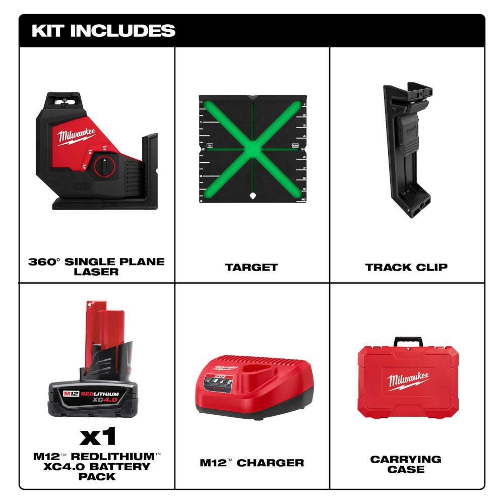 M12 Green 360 Single Plane Laser Kit 3631-21