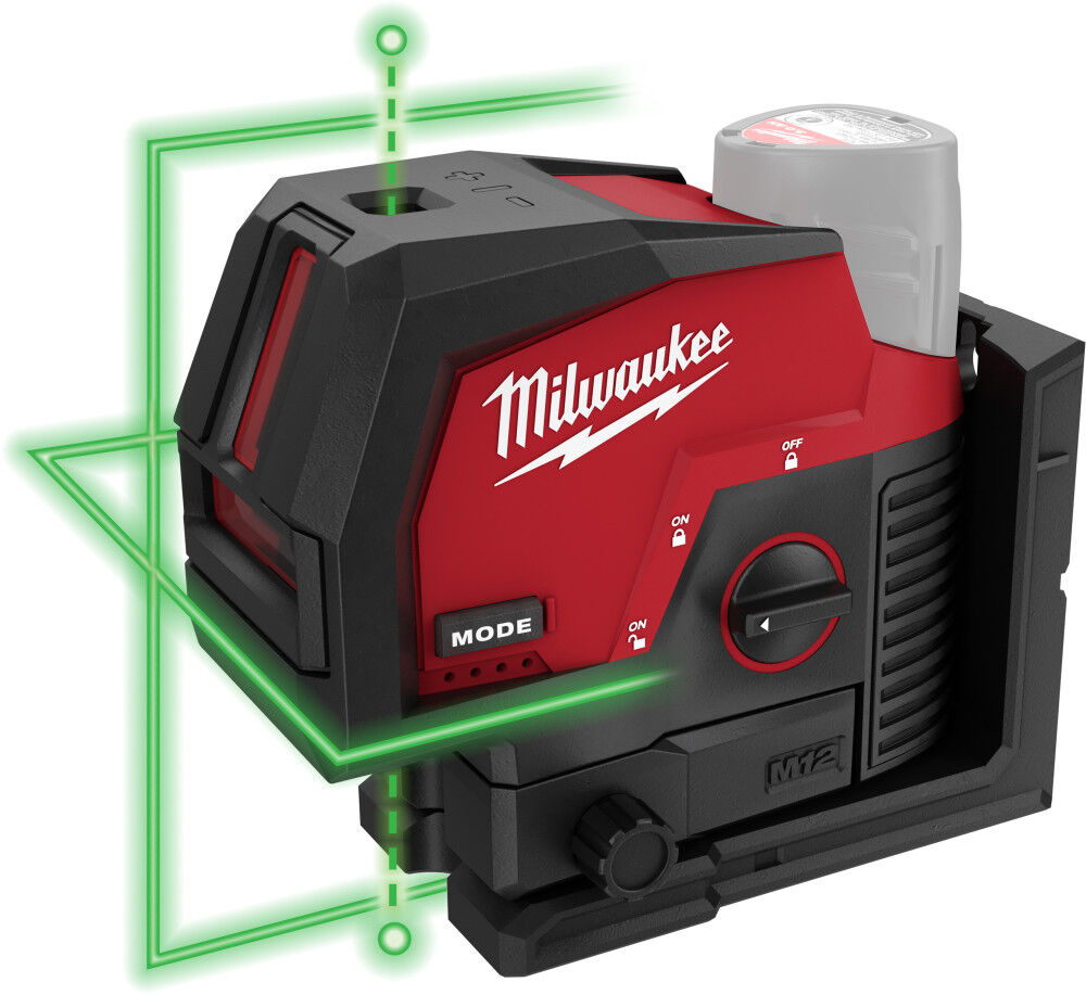 M12 Green Beam Laser Cross Line and Plumb Points (Bare Tool) 3622-20