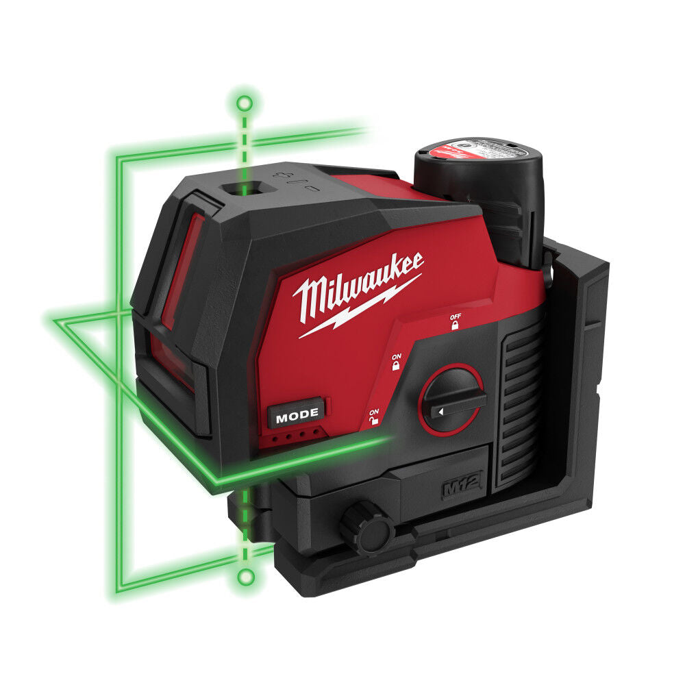 M12 Green Beam Laser Kit Cross Line & Plumb Points 3622-21