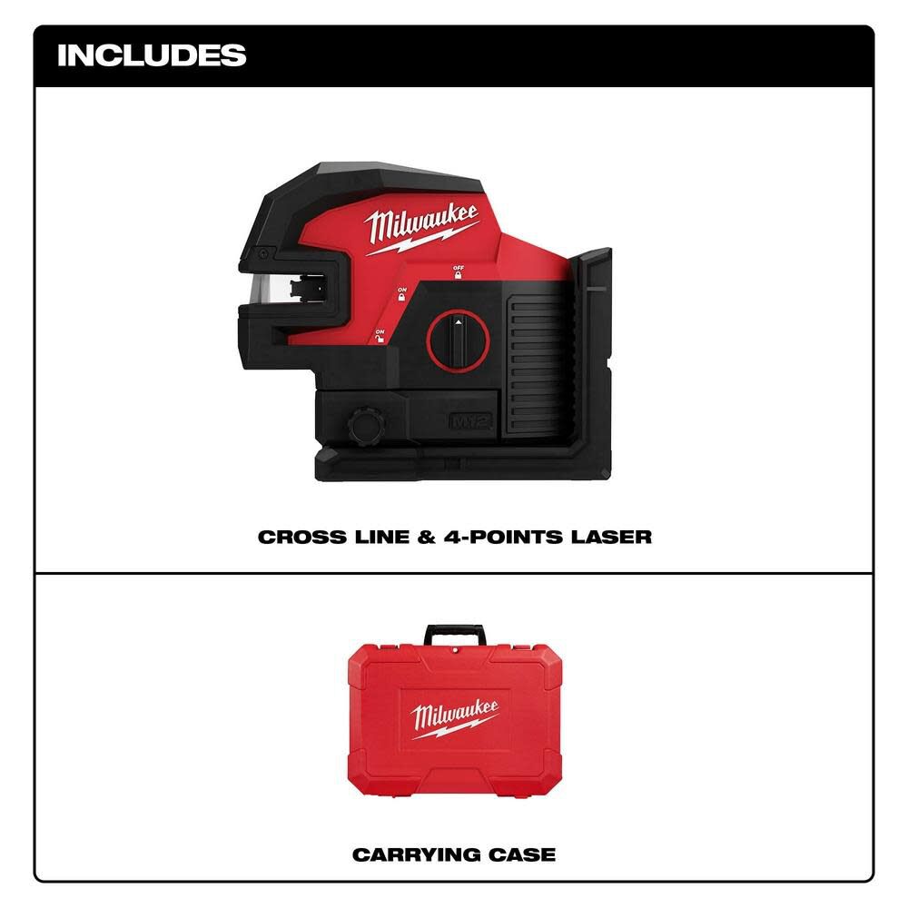 M12 Green Laser Cross Line & 4 Points (Bare Tool) 3624-20