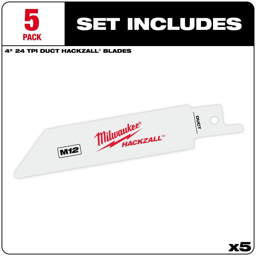 M12 HACKZALL Bi-Metal Blade - Duct 5PK 49-00-5424