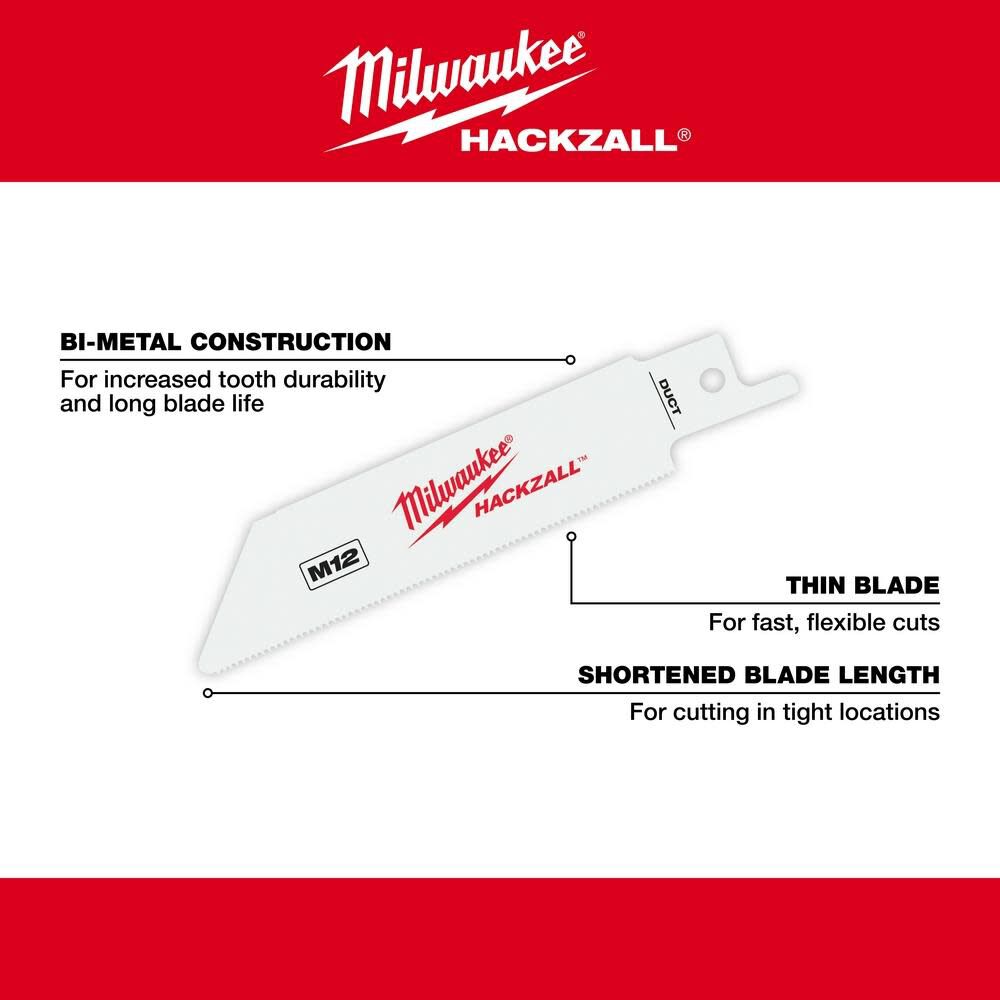 M12 HACKZALL Bi-Metal Blade - Duct 5PK 49-00-5424