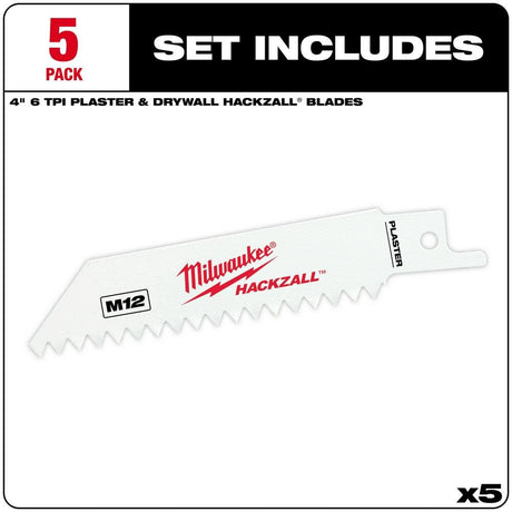 M12 HACKZALL Bi-Metal Blade-Plaster and Drywall 5Ct 49-00-5461