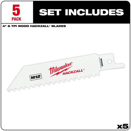 M12 HACKZALL Bi-Metal Blade-Wood 5PK 49-00-5460