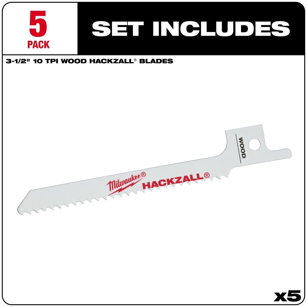 M12 HACKZALL Bi-Metal Blade - Wood Scroll 5PK 49-00-5310