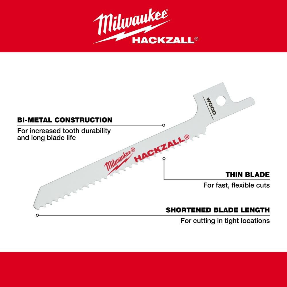 M12 HACKZALL Bi-Metal Blade - Wood Scroll 5PK 49-00-5310